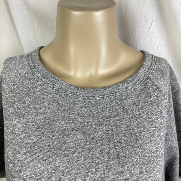 Forever 21 Heather Grey Cropped Sweatshirt White Mesh Trim Athletic T-shirt NWT - Picture 2 of 16